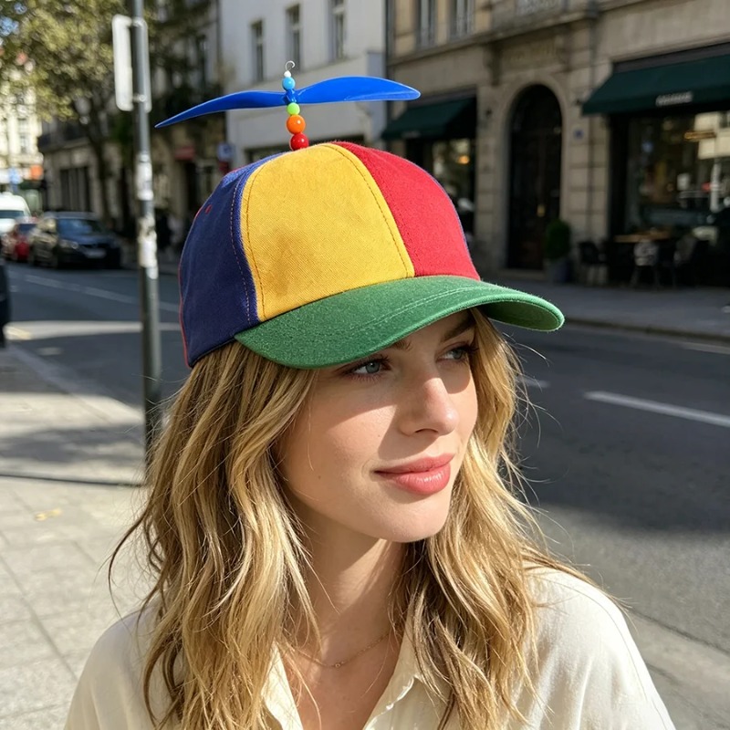 Funny Multicolor Propeller Hat - Flamethrower Cosplay Prop recension och pris