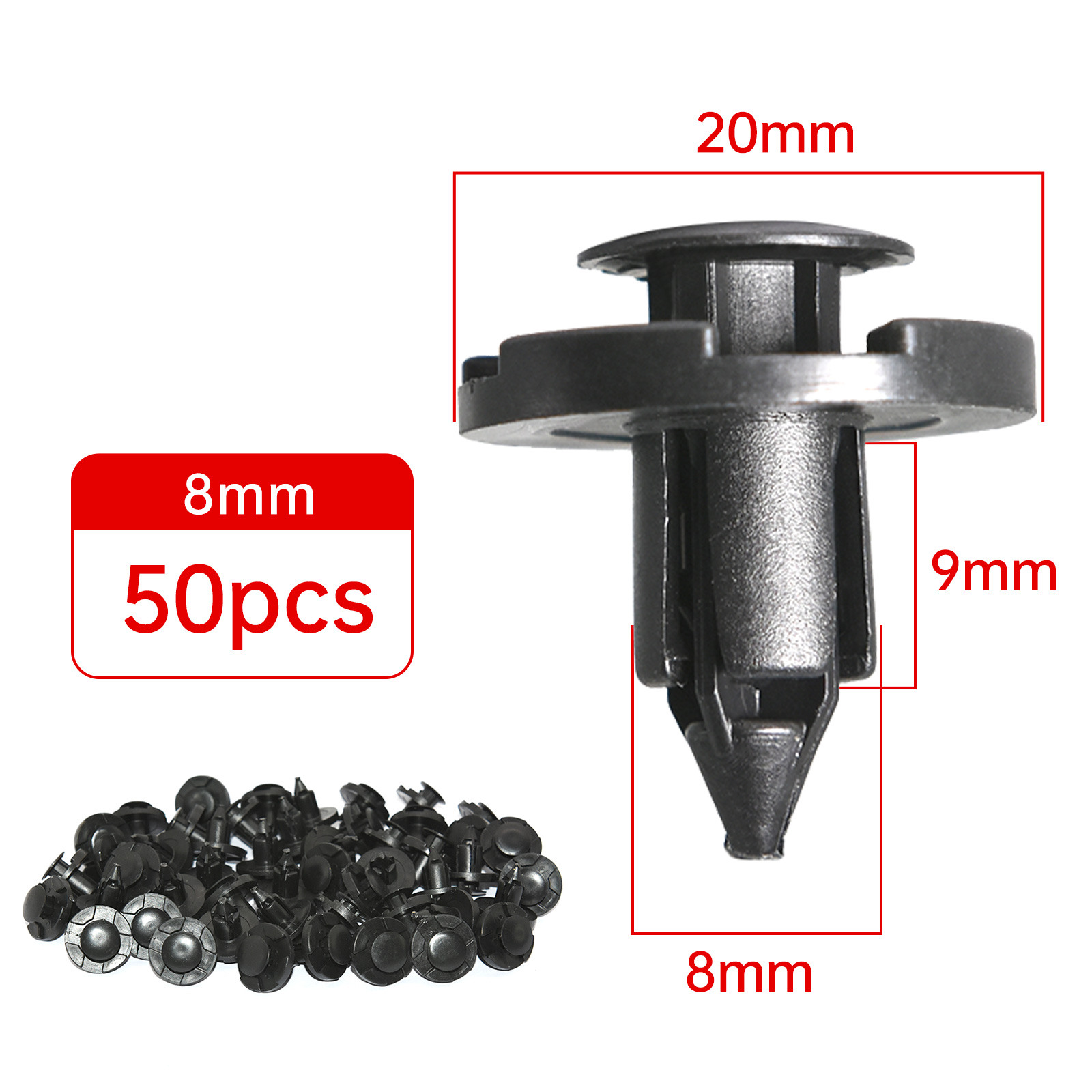 50Pcs 8mm Hole for Nissan Auto - Snap Fastener Set recension och pris