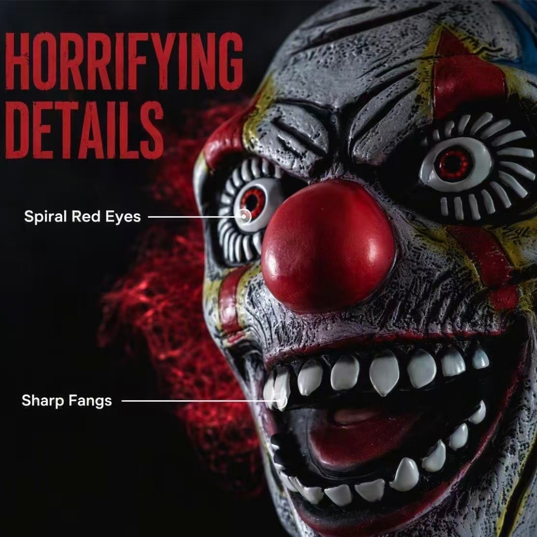 Scary Clown Mask With Red Hair - Briar Cosplay Prop recension och pris