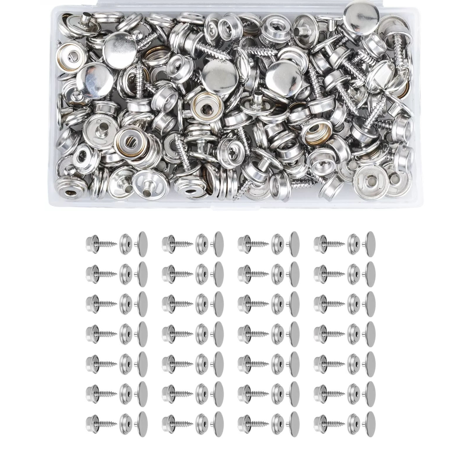 50 Set Stainless Steel Boat Ma - Snap Fastener Set recension och pris