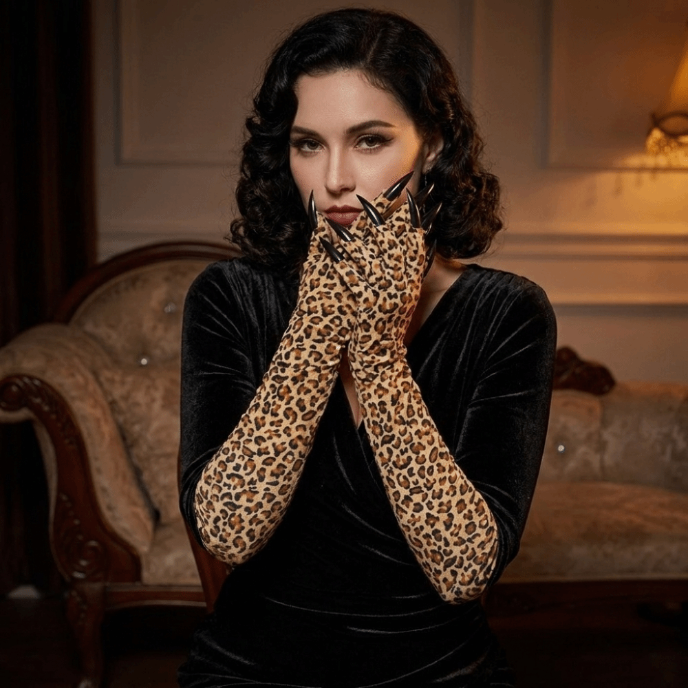 Long Sleeve Leopard Pattern Gl - Cosplay Prop Pattern recension och pris